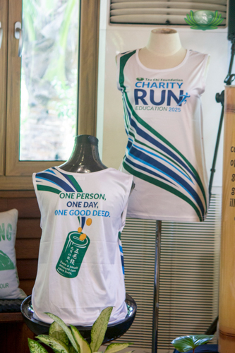 Made from recycled PET bottles, the 2025 Charity Run singlet features the motto “One person, one day, one good deed,” in its backside.