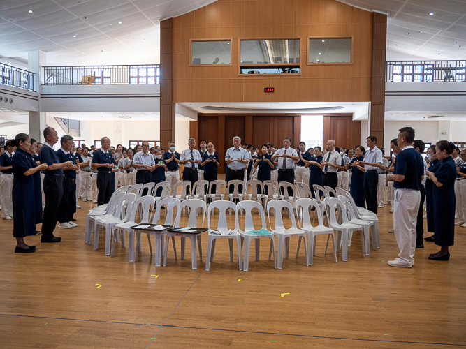 The Buddha Bathing Ceremony and walking meditation that followed took many hours of practice to perfect. Volunteers and scholars spent time going over the ritual.