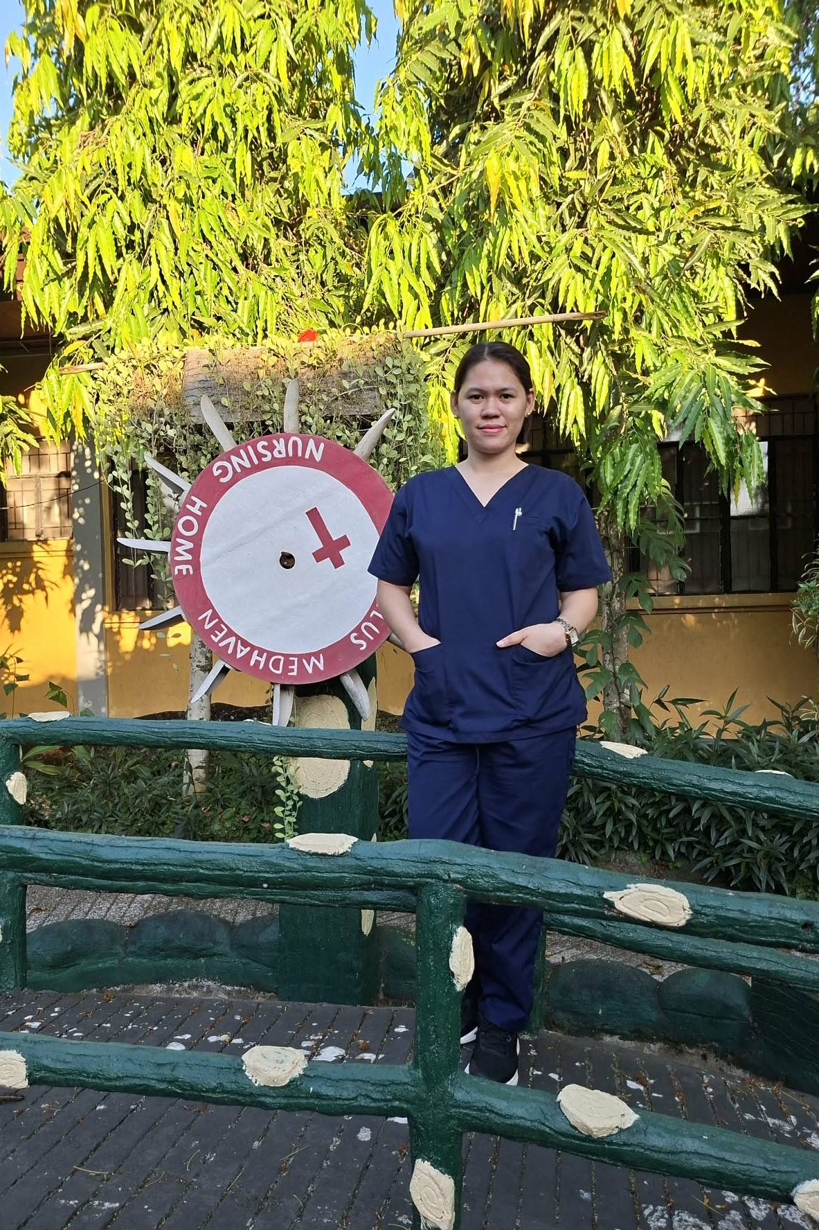 Renancie Abiera completed her caregiving practicum at Camillus Medhaven Nursing Home in Marikina City, where she provided compassionate care to her patients, treating them like family.
