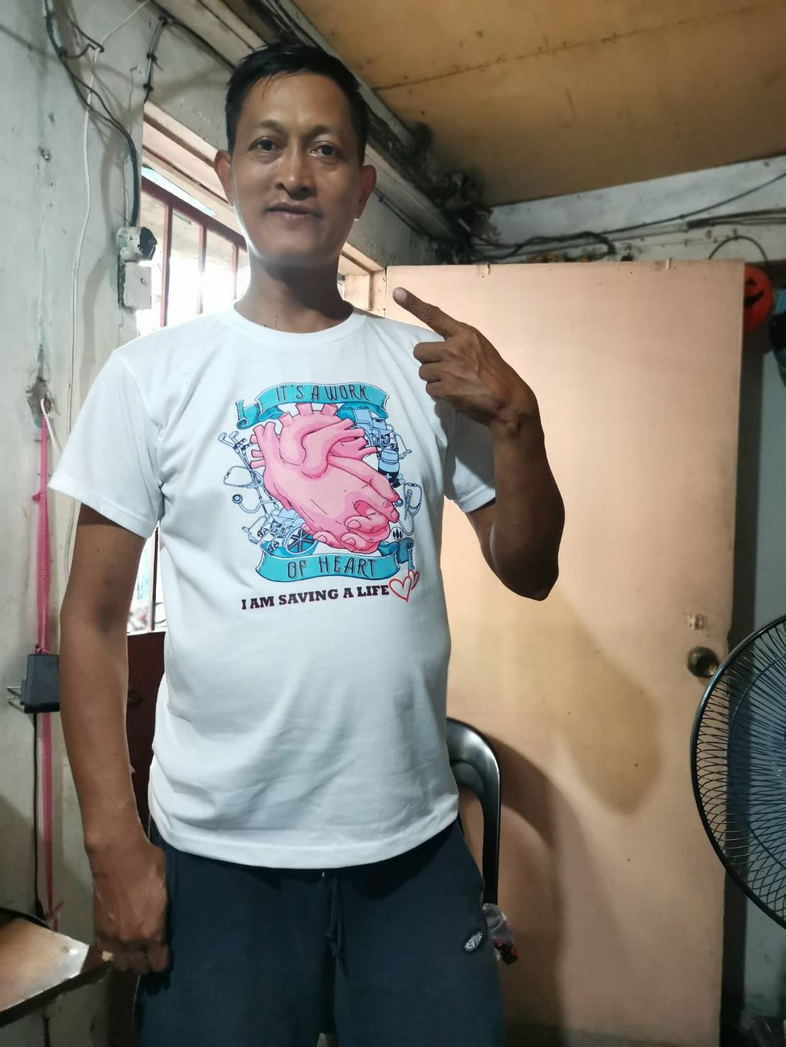 To help raise funds for his surgery, Dennis Cariaga and his wife sold T-shirts. 