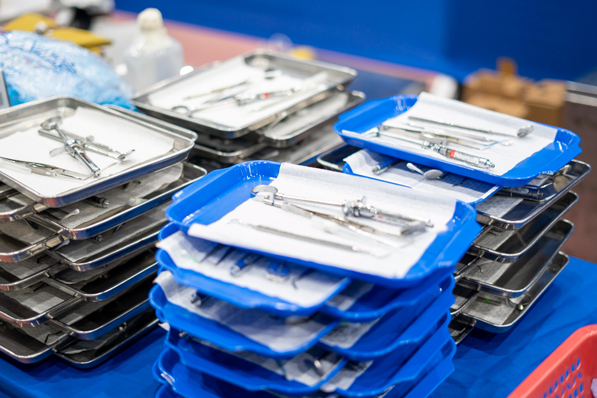 Among Charlie Centes’s and Armi Belita’s tasks at the dental area is the regular disinfection of dental instruments to ensure volunteer dentists have tools to work with when they accommodate patients. 
