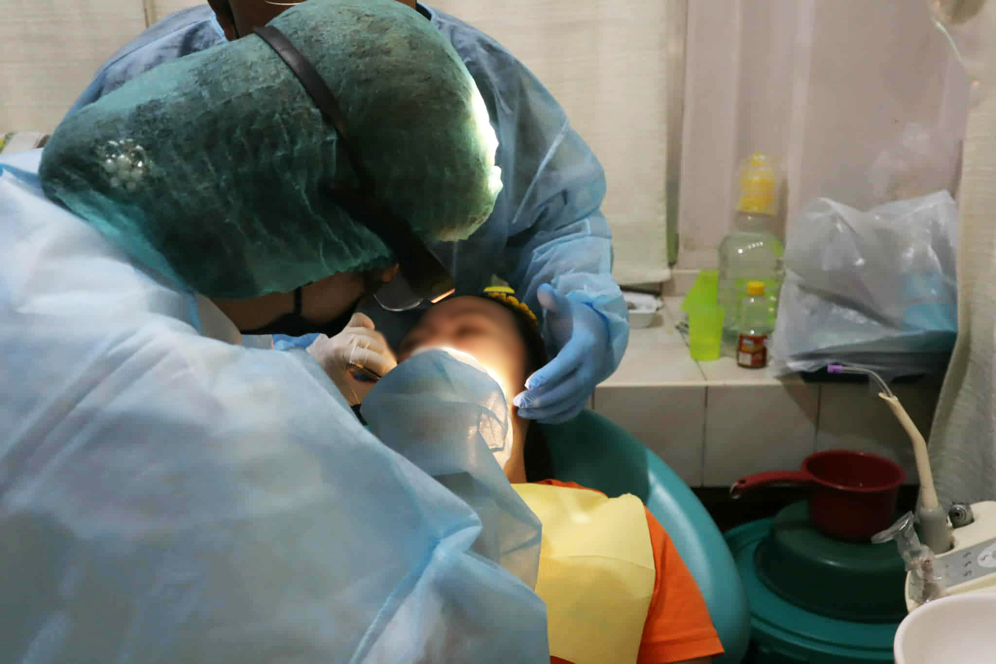 Multiple extractions were performed at the dental medicine area.