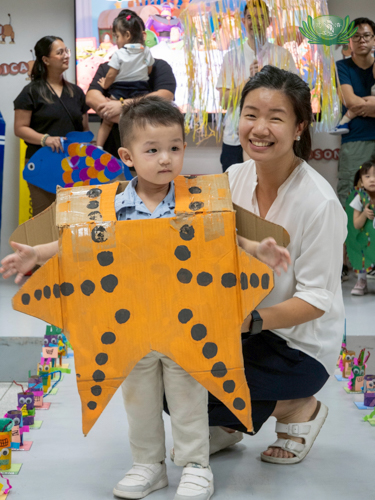 Many parents use recycled materials to create costumes for their kids.