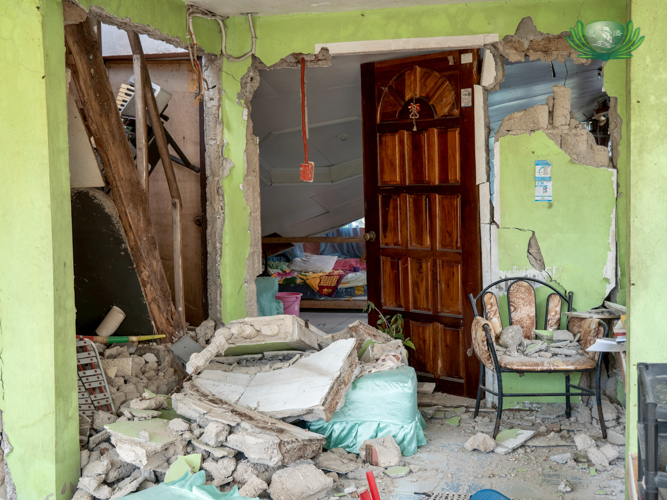 Gemma Carreon’s home in the Municipality of Tabogon looked like it had been struck by a wrecking ball, a mix of cement slabs and personal belongings littered on the floor. 