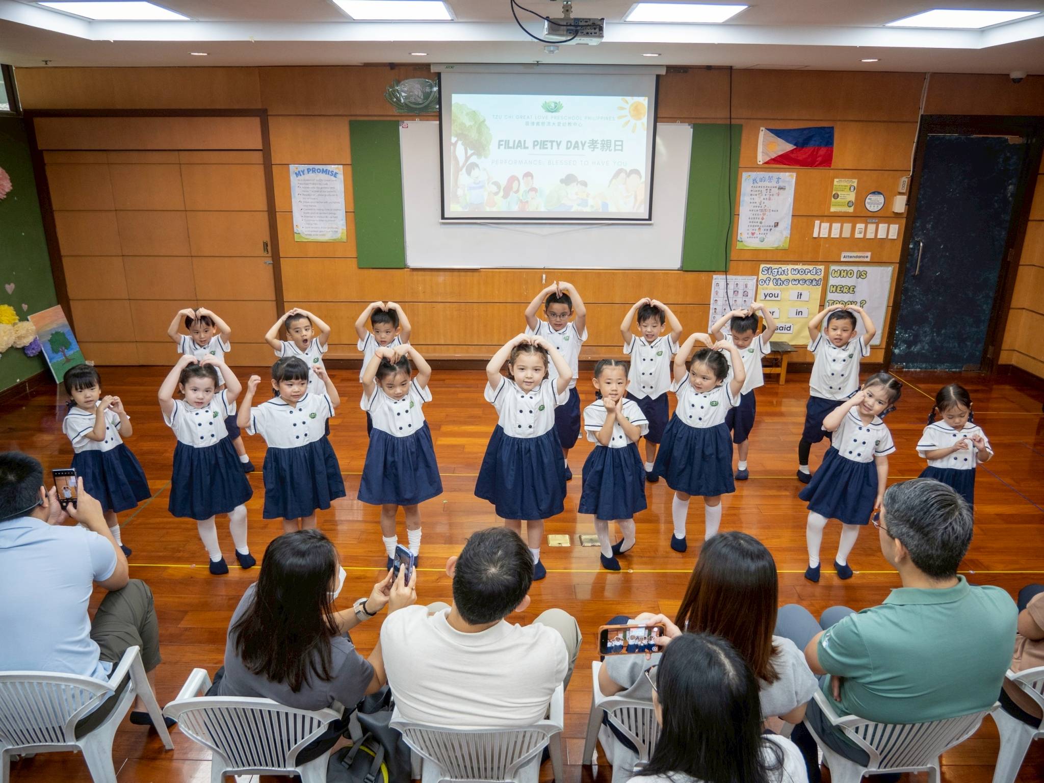 The pre-kindergarten class delighted the audience with a song-and-dance performance titled “Blessed to Have You.”