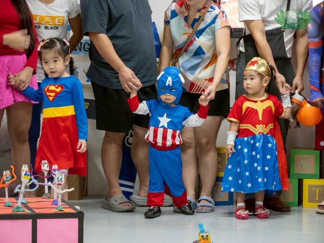 Superhero costumes are popular among kids.