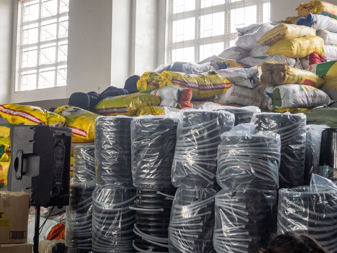 Buckets are also available to help the beneficiaries carry their relief items with ease.