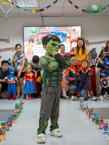 Superhero costumes are popular among kids.