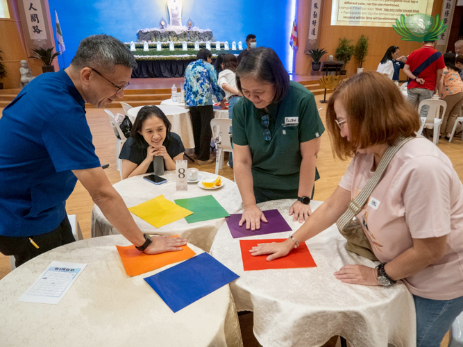 Laughter and shrieks echoed through Jing Si Hall as everyone stayed focused on the game, reacting each time someone was eliminated.