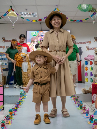 Parents enjoy matching their outfits with their children’s costumes.