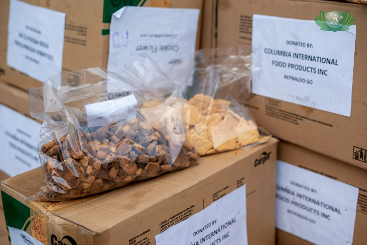 Biscuits were provided for beneficiaries during the relief.