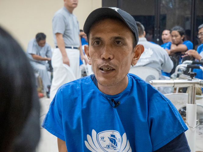 “I want to try walking and carrying things while practicing at home,” said Armando Paragas of his next steps after receiving his prosthesis.