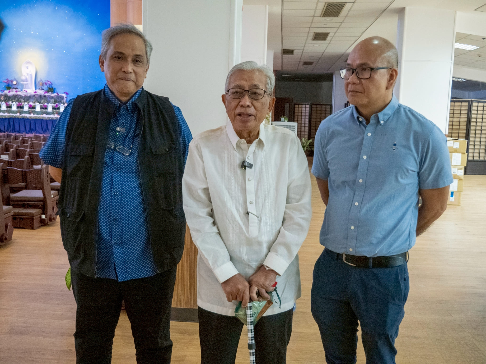 (From left) Unilab Foundation’s Atty. Jose Maria Ochave, former Department of Health Secretary Enrique Ona, and Ruben John Basa look forward to a stronger relationship between their foundation and Tzu Chi.