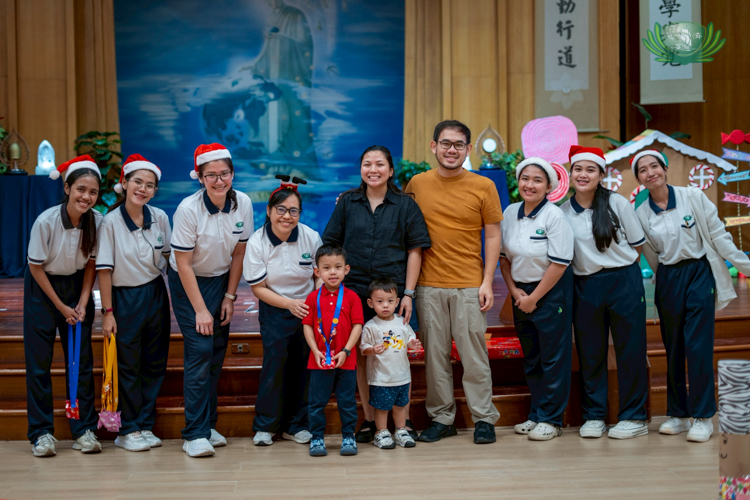 The Cochan family posed for a photo as they received an award for the Nutcracker-making activity.