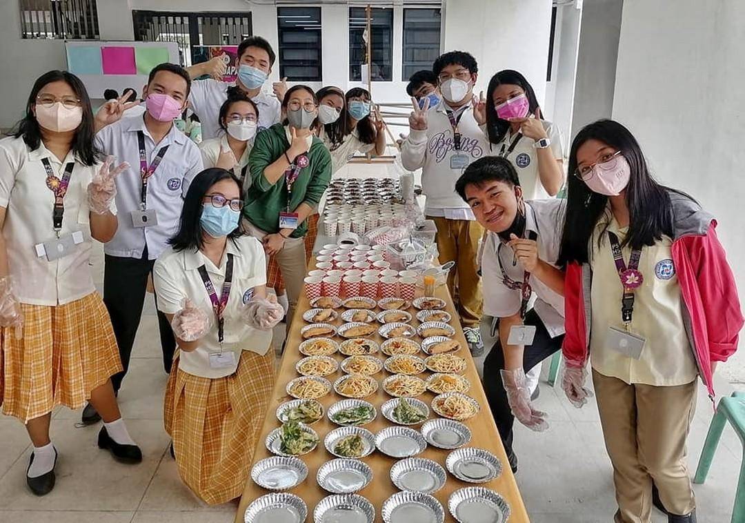 Philippine Science High School students during the simulation of their plant-based food kiosk project.【Photo provided by Philippine Science High School】