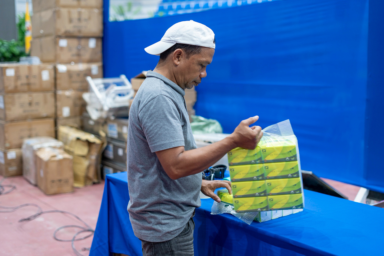 Preparations for the medical mission begin hours before the opening with the setup of dental essentials. 