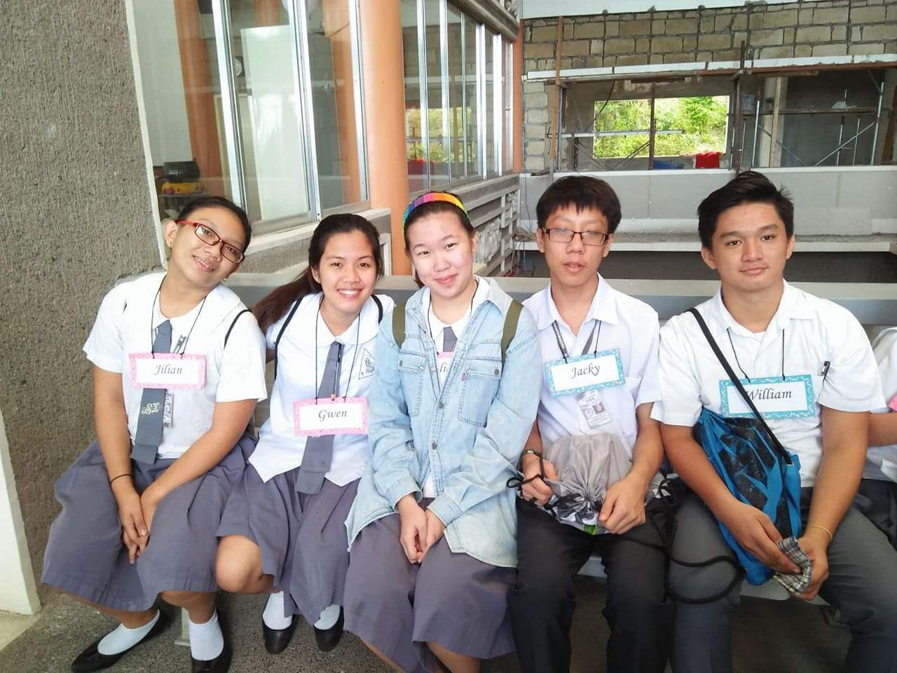 (Second from left) With schoolmates at Samantabhadra Educational Institute