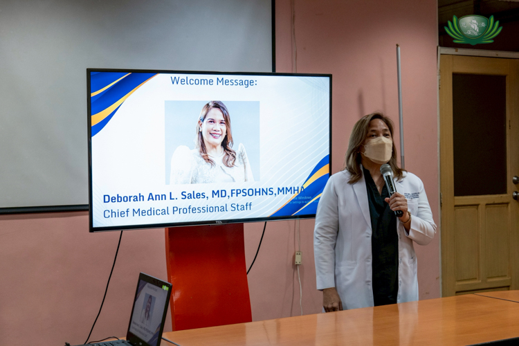 QMMC Chief Medical Professional Staff Dr. Deborah Ann Sales expresses her gratitude to Tzu Chi, a reliable partner since the COVID-19 Pandemic.