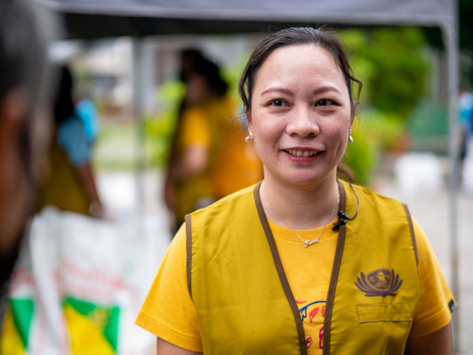 “I found out that more than 80 percent of the scholars in the group I handled experienced hunger during the pandemic. This validates the Global Hunger Index’s report that the Philippines ranks 68th in the world in terms of hunger,” says Marjorie Ramos, senior director of Globe’s finance business advisory group.【Photo by Daniel Lazar】