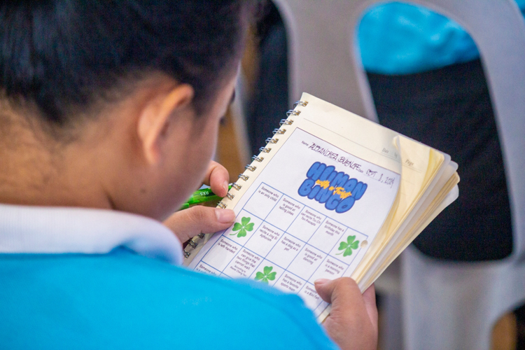 In another game called Human Bingo, scholars try to accomplish as many challenges listed on the card.