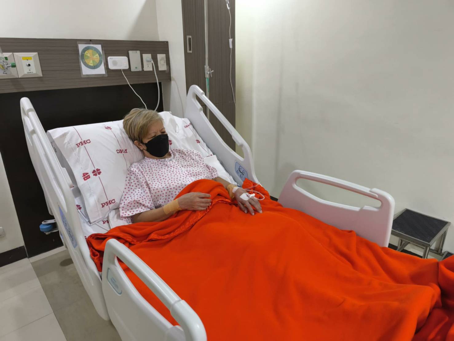 Gloria Espinosa recovers from angioplasty at the Philippine Heart Center in May 2025. 