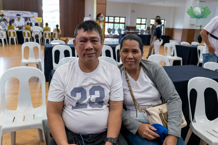 Accompanied by his wife Esther (right), medical assistance success story Alejandro Campaña Jr. is healing nicely following surgery to remove a hemangioma, a non-cancerous growth on the right side of his face. His next procedure is correcting the vision on his right eye, which was affected by the benign mass.