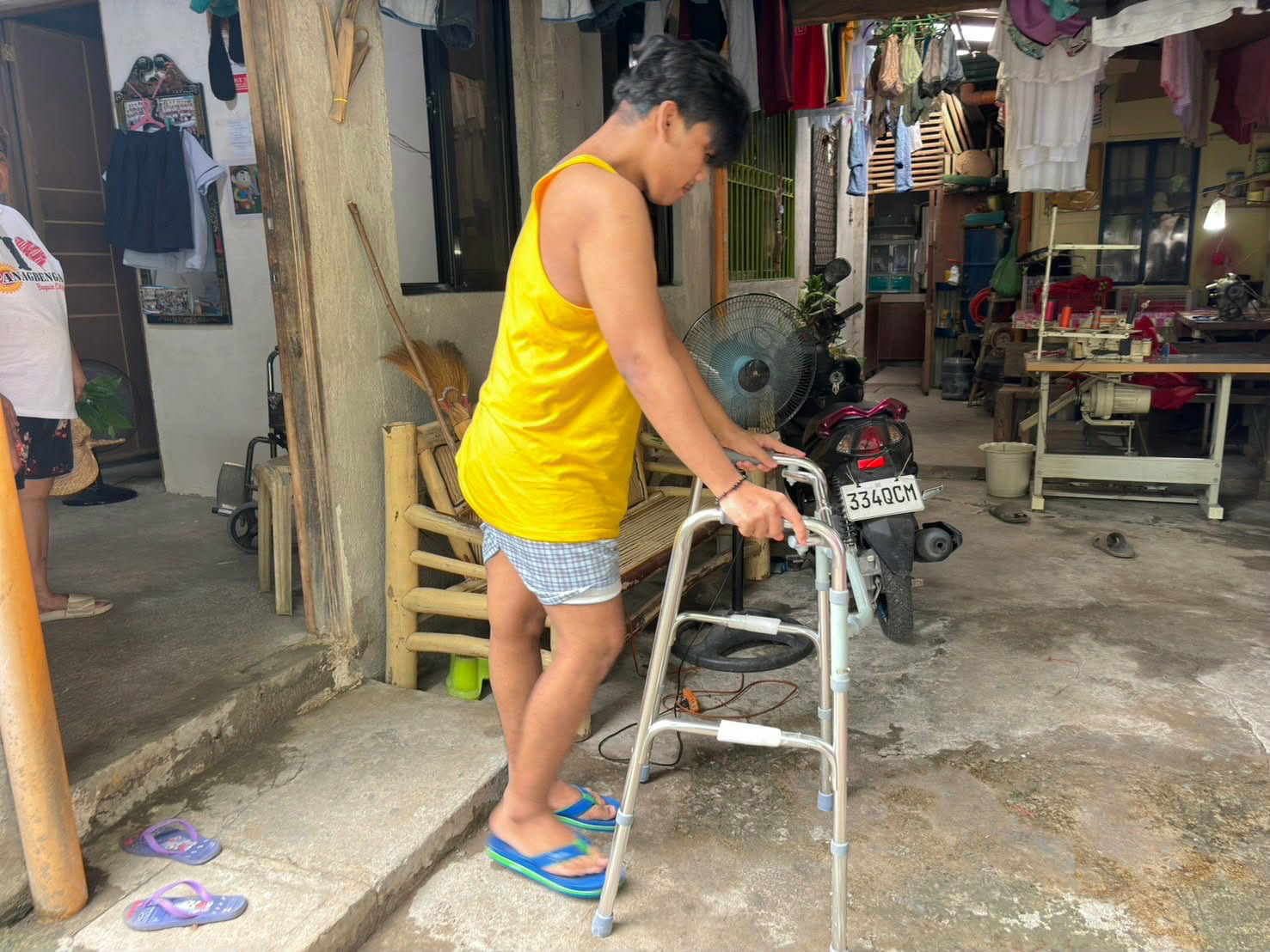 After two years of immobility, Don is gradually regaining his ability to walk, now taking careful steps with the support of a walker  as he continues his recovery.