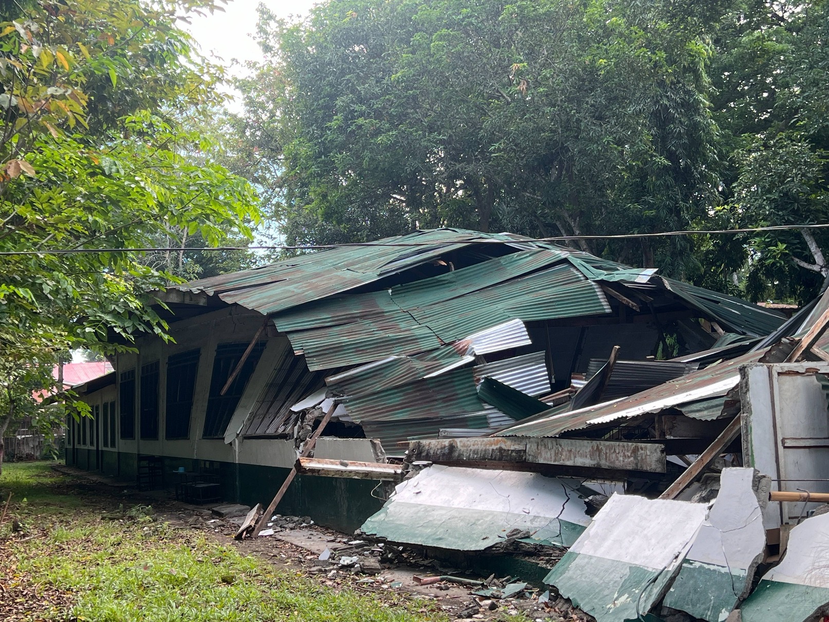 In Glan, even single-story structures were not spared by the powerful magnitude 7.8 quake.