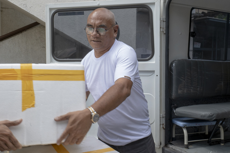 The staff of Hospicio de San Jose is  grateful to receive fresh vegetables for their institution.