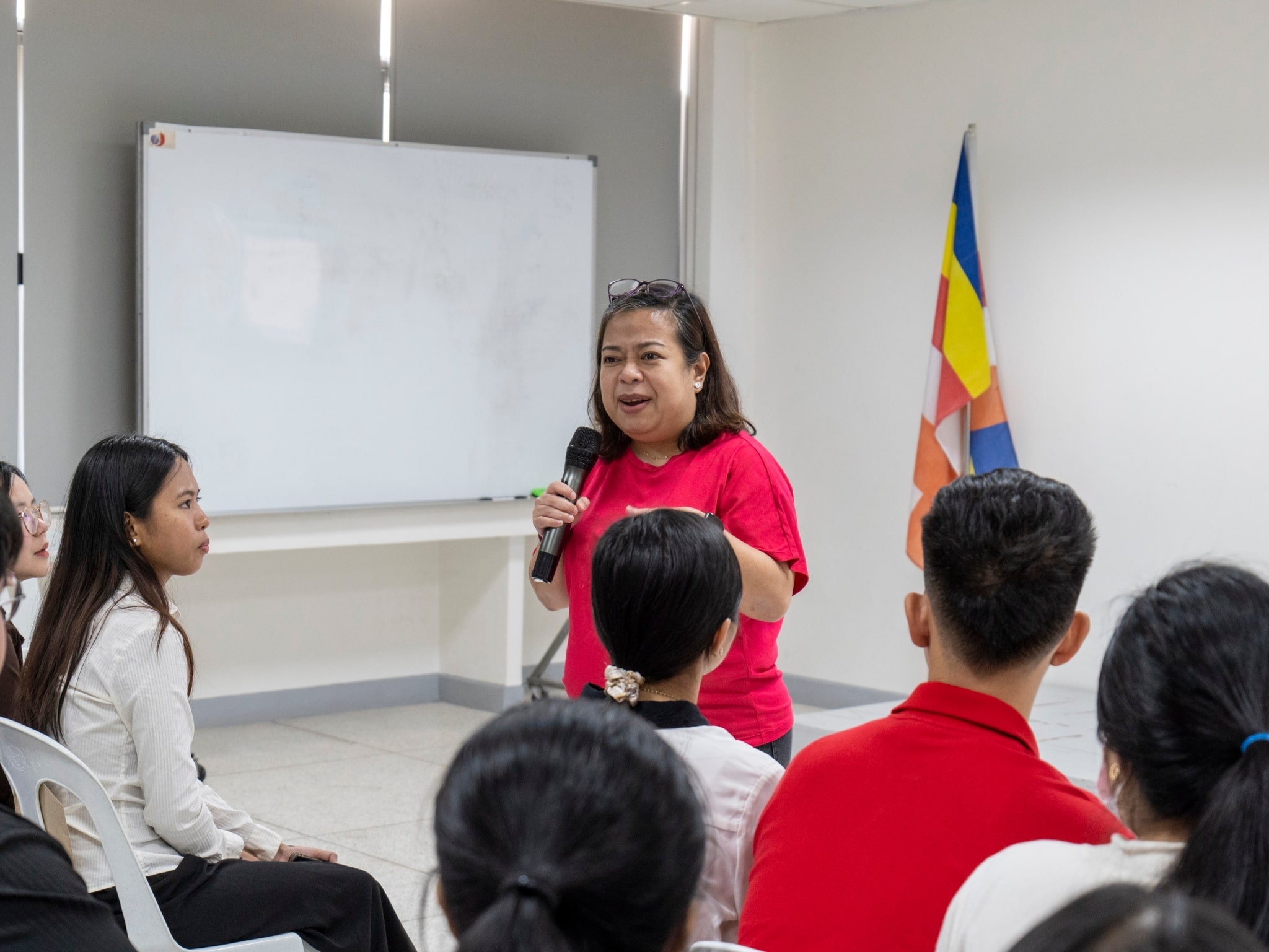 Nescel Asuncion shared insights through the career talk for the graduating scholars. 【Photo by Matt Serrano】