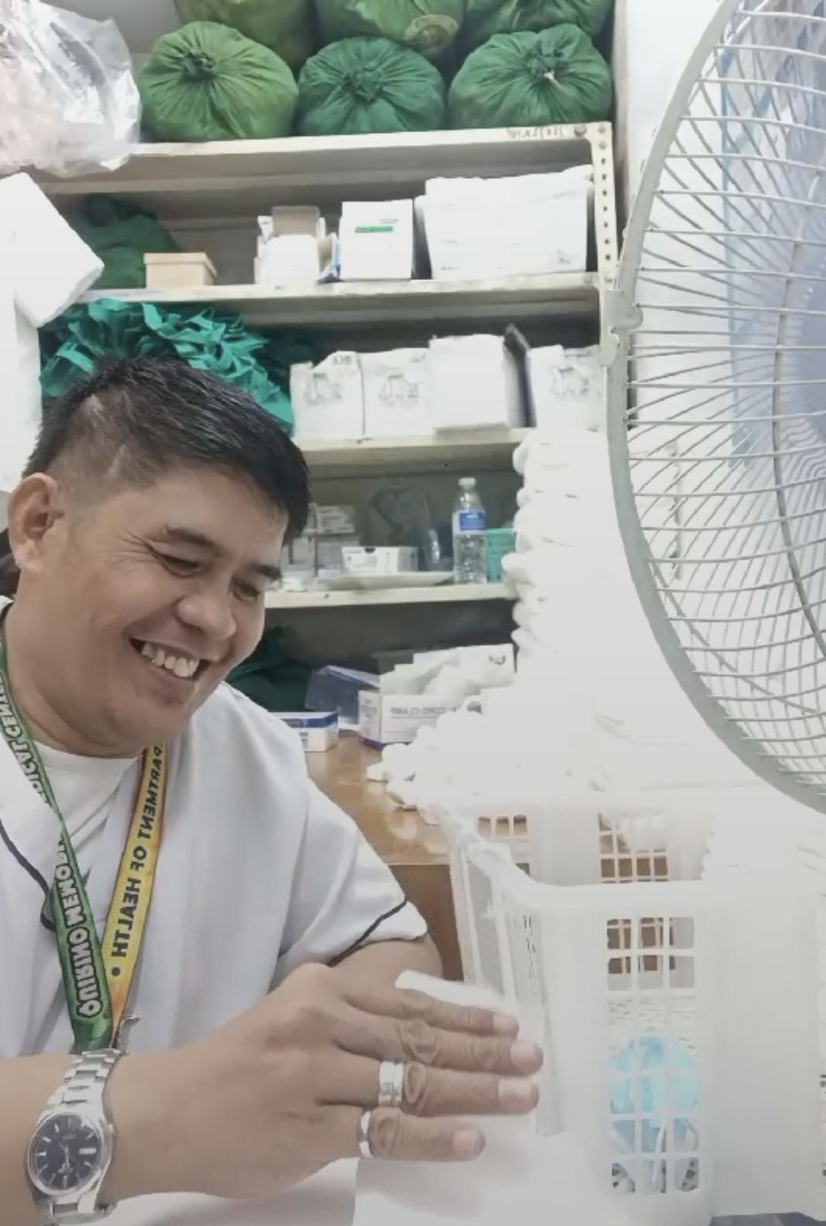 Now recovered and able to continue his work at Quirino Memorial Medical Center (QMMC), Elmer Juampit displays immeasurable happiness.