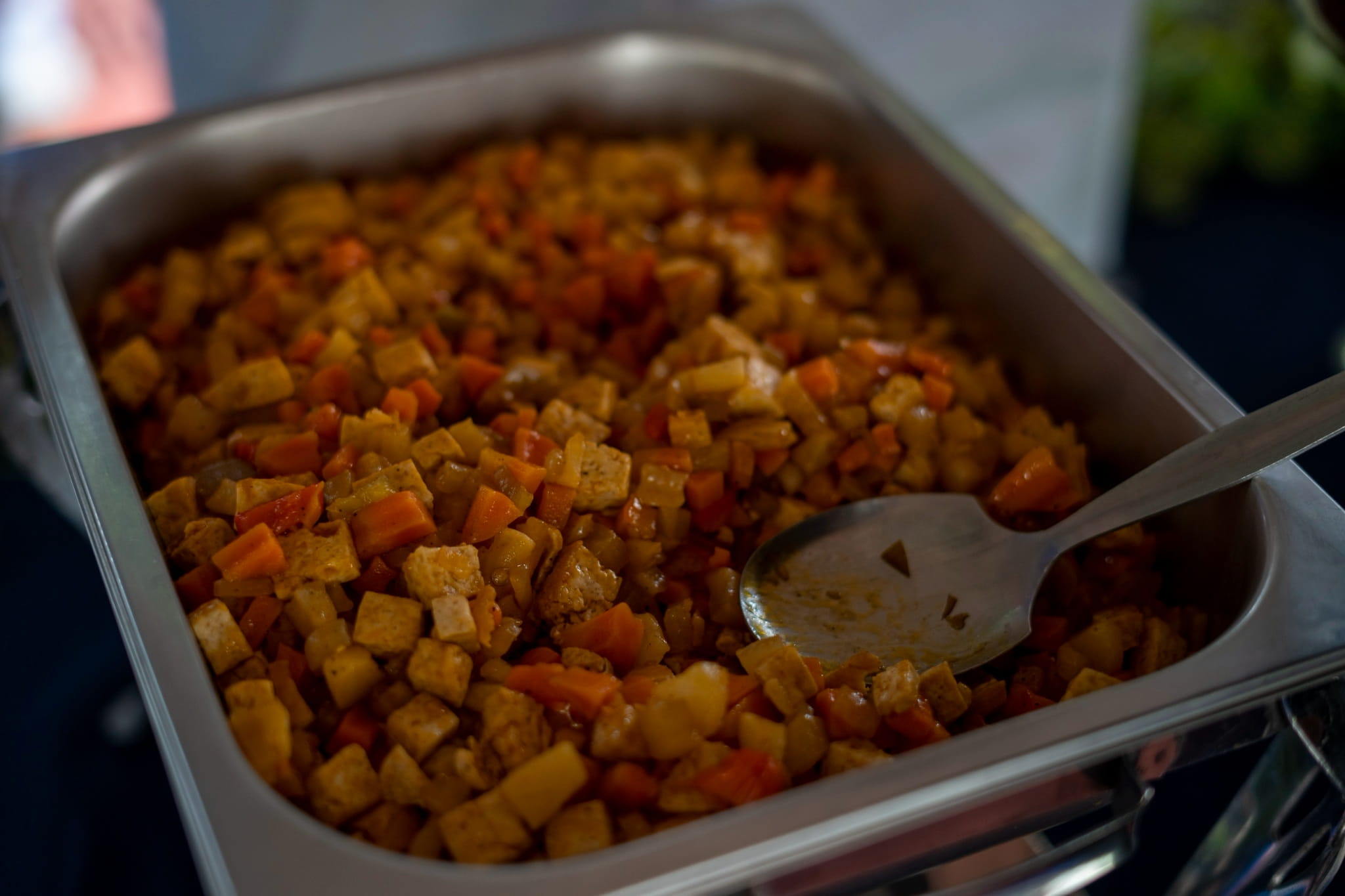 Veg Up’s version of bopis is made from tofu sautéed with onions, carrots, and potato.