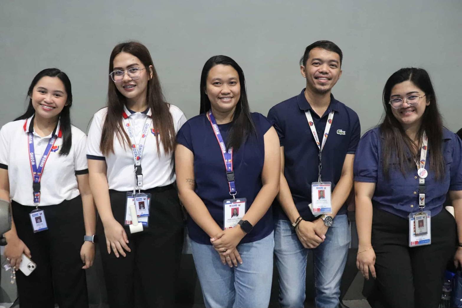 (Second from left) Daniella Macogue may have left Tzu Chi, but the habit of tucking in her shirt stayed with her at DSWD. “I don’t feel complete without it,” she said.