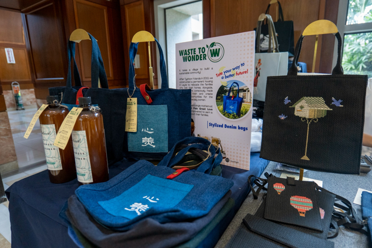 Waste to Wonder’s product line ranges from bags made with donated denim and hand-painted with uplifting messages to multi-purpose cleaners using discarded fruit peels to make stain- and odor-eliminating enzymes.