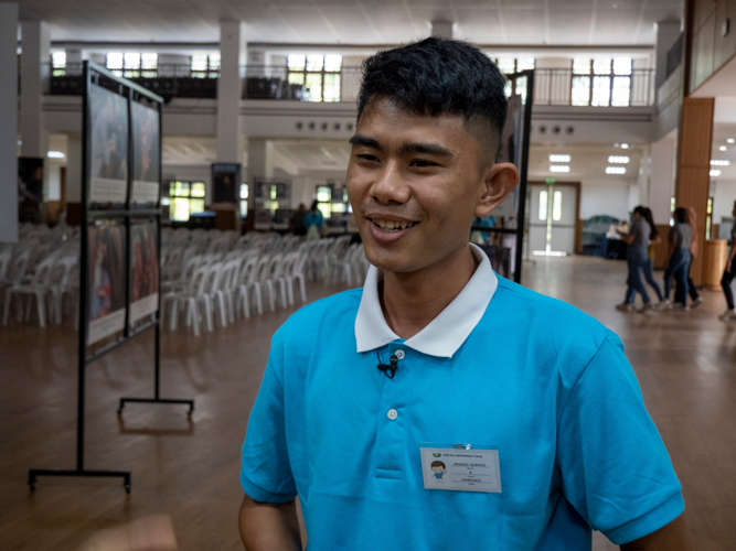“I’m very shy. But I developed my socialization skills through this camp,” says Alracel “Al” Arasad, of Zamboanga Peninsula Polytechnic State University taking an associate degree in industrial technology major in automotive. “I made new friends from Bicol and the National Capital Region.”【Photo by Matt Serrano】