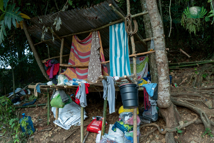 This makeshift area serves as a temporary home for Danilo Bugtay, whose real home in Tamiao, Compostela, was destroyed by Typhoon Tino.