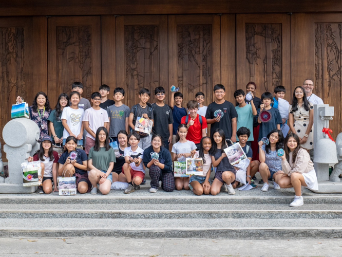 First batch of ISM middle school students pose for photos on their second day of visit to BTCC on February 21, 2024. 【Photo by Marella Saldonido】