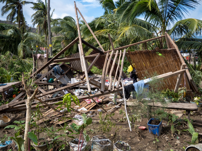 What's left of Romel Valino's home after Karding. 【Photo by Harold Alzaga】